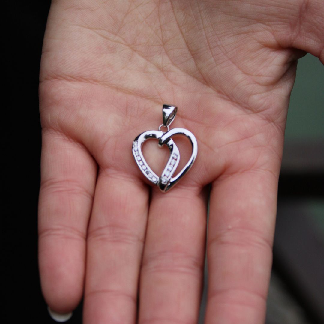 Anhänger Herz mit 14 Zirkonias Silber 925